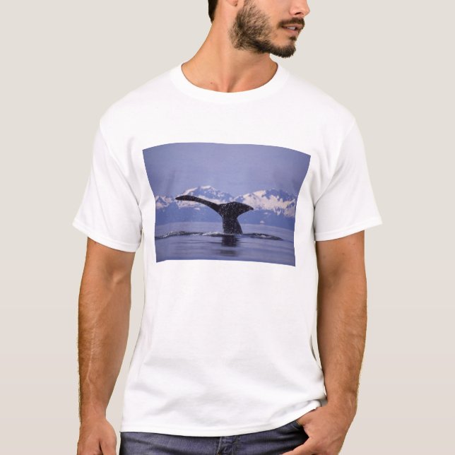 Camiseta EE. UU., Alaska, ballena jorobada del Pasaje Inter (Anverso)