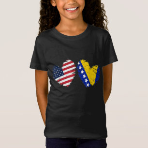 Camiseta EE.UU. Bandera Bosnia Herzegovina Corazón bosnio A