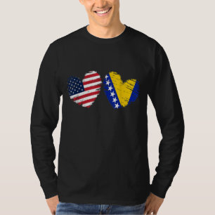 Camiseta EE.UU. Bandera Bosnia Herzegovina Corazón bosnio A