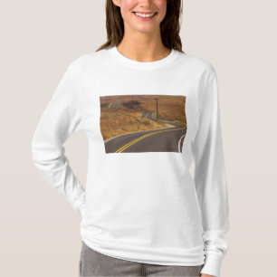 Camiseta EE.UU., California. Camino de campo sinuoso. Créd