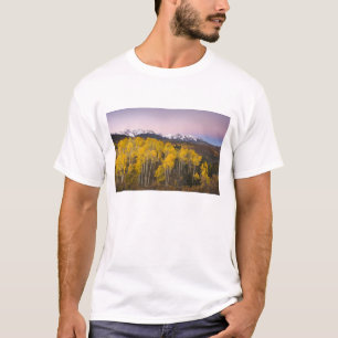 Camiseta EE. UU., Colorado, Montañas Rocosas.  Amanecer en 
