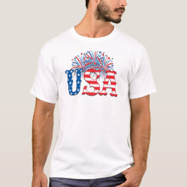 Camiseta EE.UU. con fuegos artificiales
