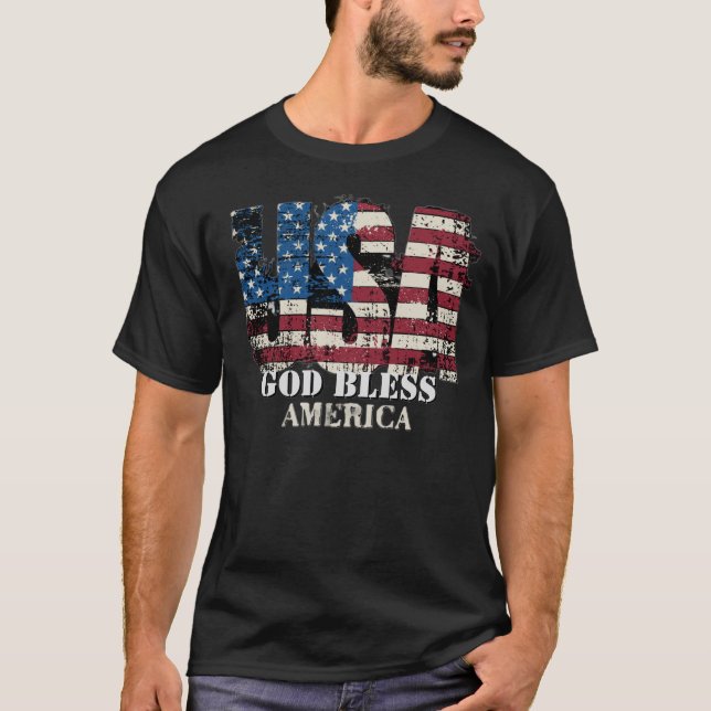 Camiseta EE. UU. Dios bendiga a América  (Anverso)