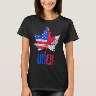 Camiseta EE.UU. Eh Leaf Bandera Canadiense Estadounidense C