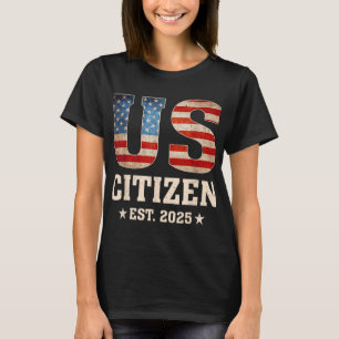 Camiseta Ee. Uu. Est. 2025 Bandera Nueva Ciudadanía Estadou