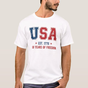 Camiseta EE. UU. Establecido en 1776.   250 Años de Liberta