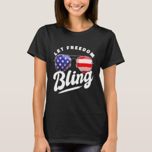 Camiseta EE. UU. - Gafas de sol Let Freedom Bling Banderas