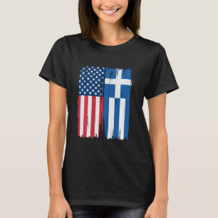 Camiseta EE.UU. Grecia Bandera semiamericana Roots