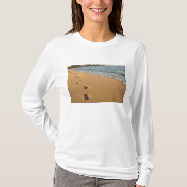 Camiseta EE. UU., Hawái, Kauai, Kapa'a, frente a la playa.  (Anverso)