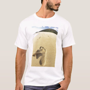 Camiseta EE.UU., Hawaii, Maui, Makena Beach, Footprint y