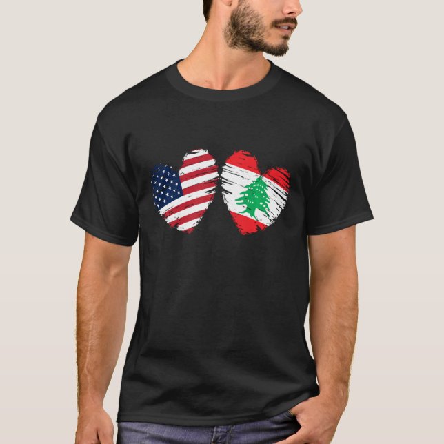 Camiseta Ee.Uu. Líbano: Ame libanés Día de San Valentín de  (Anverso)
