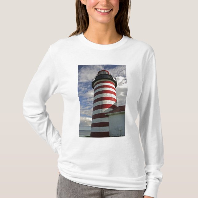 Camiseta EE. UU., Maine, Lubec. Faro de West Quoddy Head (Anverso)