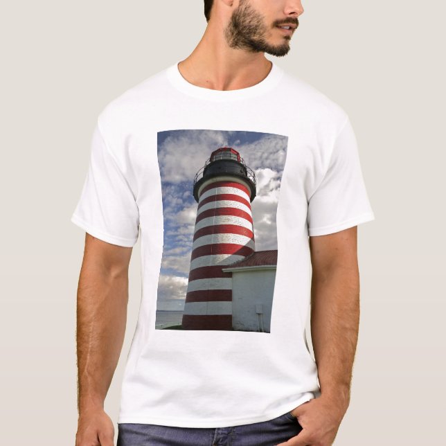 Camiseta EE. UU., Maine, Lubec. Faro de West Quoddy Head (Anverso)