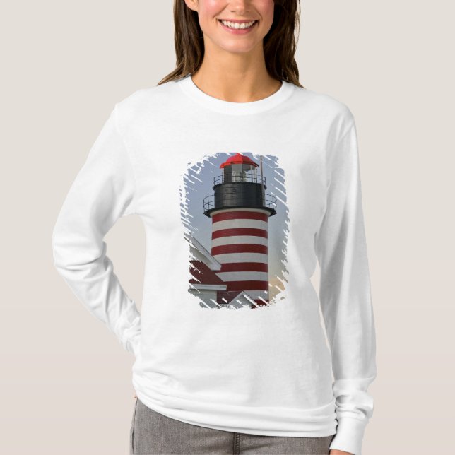 Camiseta EE. UU., Maine, Lubec. Faro de West Quoddy Head, (Anverso)