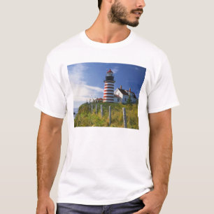 Camiseta EE. UU., Maine, Lubec. Faro de West Quoddy Head