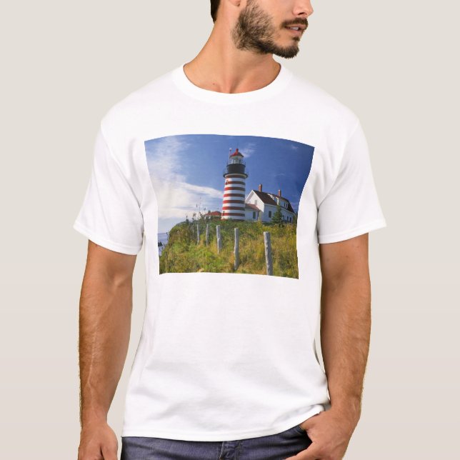 Camiseta EE.UU., Maine, Lubec. Faro West Quoddy Head (Anverso)