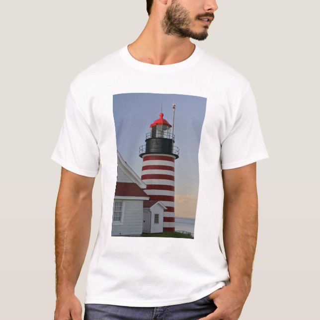 Camiseta EE.UU., Maine, Lubec. Faro West Quoddy Head, (Anverso)