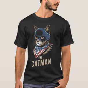Camiseta EE. UU. 'Merica Catman 4 de julio hombres mujeres 