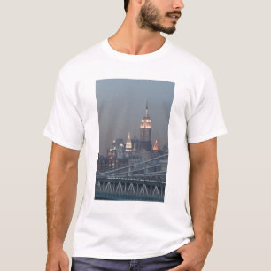 Camiseta EE. UU., Nueva York, vista del puente de Manhattan