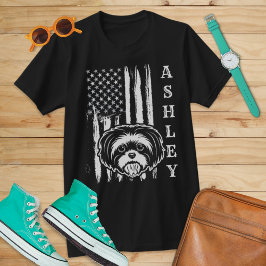 Camiseta EE.UU. Patriot Shih tzu Dog Mascota EE.UU.
