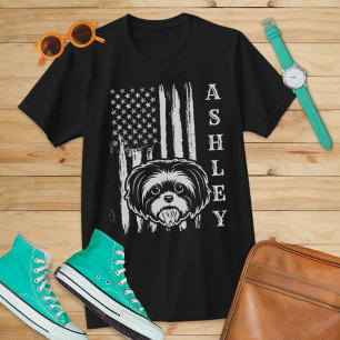 Camiseta EE.UU. Patriot Shih tzu Dog Mascota EE.UU.