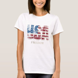 CAMISETA EE.UU. - PATRIOTA DE LIBERTAD EN ROJO, BLANCO Y AZ