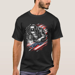 Camiseta EE.UU. Patriotic Welding Metalizado americano FLag