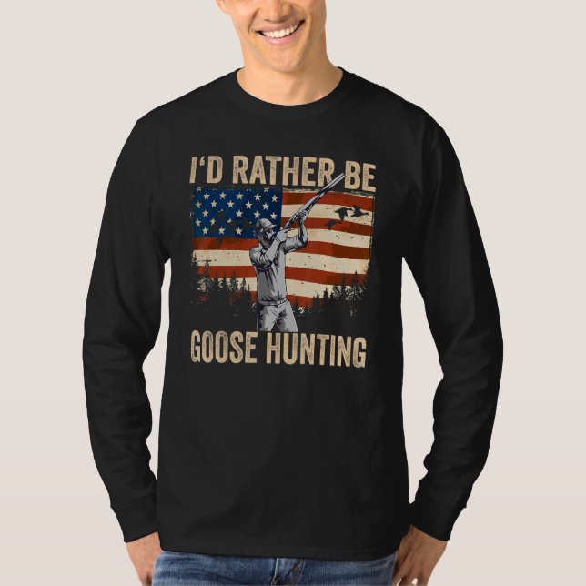 Camiseta EE. UU. Preferiría estar cazando gansos (Anverso)