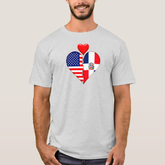 Camiseta EE. UU. República Dominicana Corazones banderas Hi
