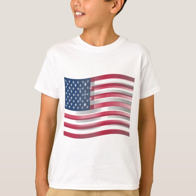 Camiseta EE.UU. se une en audaz diseño de franjas y estrell (Anverso)