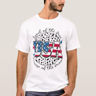 Camiseta EE. UU. Tierra de los libres debido a los valiente