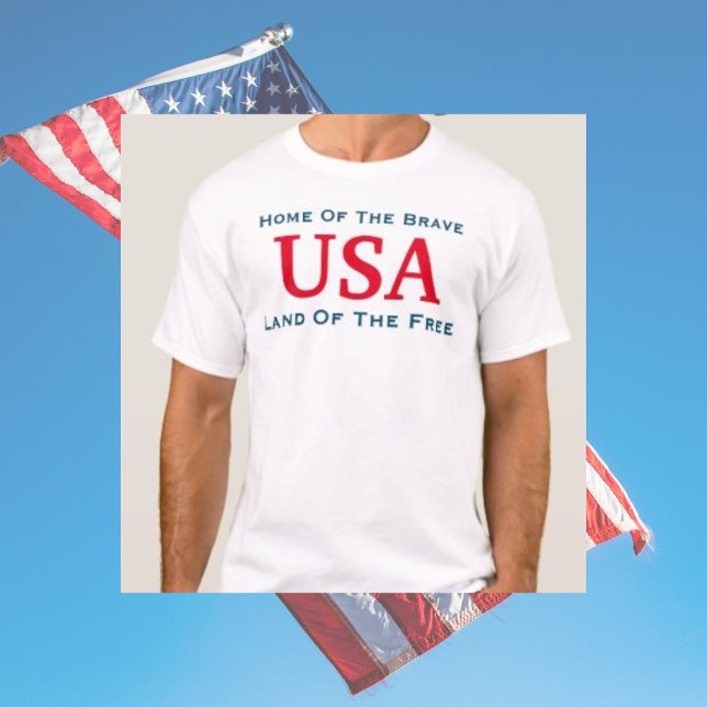 Camiseta EE. UU. Valiente y Libre Patriótico  (Subido por el creador)