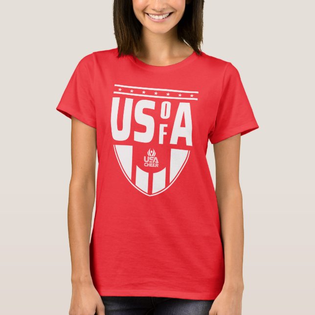 Camiseta EE.UU. vitorea el rojo EE.UU. de un fanático (Anverso)