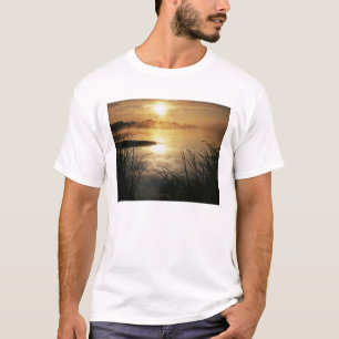 Camiseta EE. UU., Washington, isla Lopez, Niebla matutina e