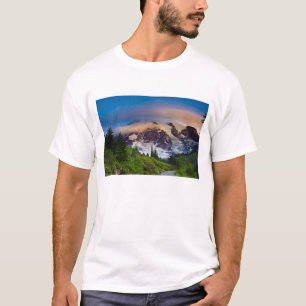 Camiseta EE. UU., Washington, Mt. Rainier. Sol de la mañana