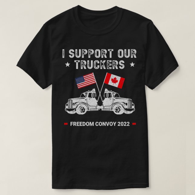 Camiseta EE.UU. y Canadá apoyan a nuestros camioneros Premi (Diseño del anverso)