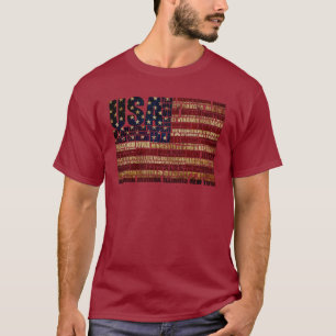 Camiseta EE. UU. y sus estados federales en estrellas y fra