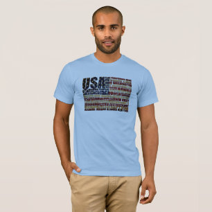 Camiseta EE. UU. y sus estados federales en estrellas y fra