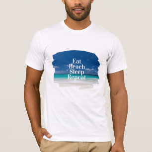Camiseta Eee Beach Sleep Repetir Agua Turquesa Tropical