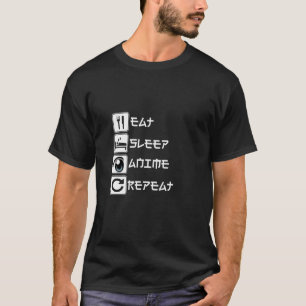 Camiseta Eee Sleep Anime Repita Gracioso Anime Lover Otaku 