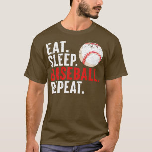 Camiseta Eee Sleep Baseball Repetir Gracioso Béisbol Lover 