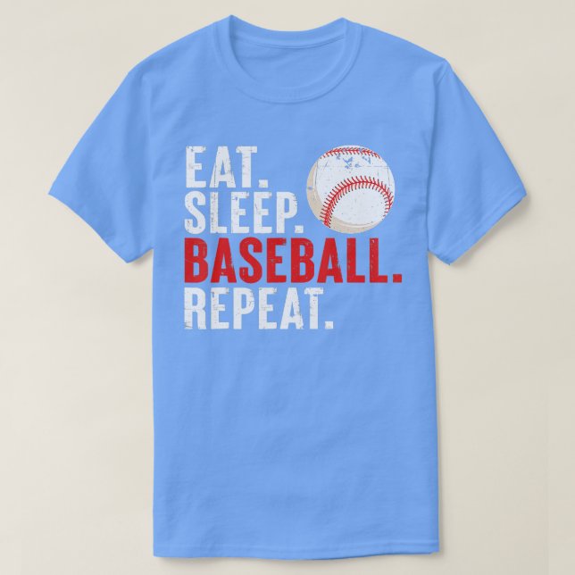 Camiseta Eee Sleep Baseball Repetir Gracioso Béisbol Lover  (Diseño del anverso)