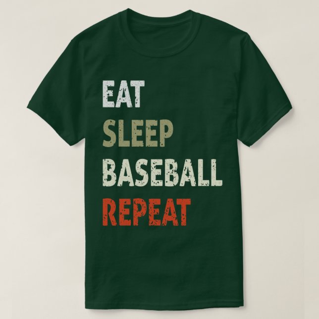 Camiseta Eee Sleep Baseball Repetir Tee divertido para el a (Diseño del anverso)