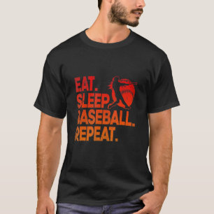 Camiseta Eee Sleep Béisbol Repetir Graciosamente Los Hombre