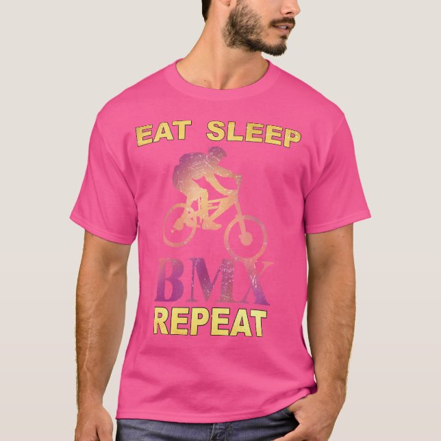 Camiseta Eee Sleep Bmx Repetir Bicicleta Bicicleta Funny Mo (Anverso)
