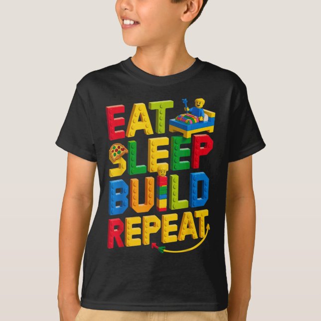 Camiseta Eee Sleep Build Repeat Master Builder Building Bri (Anverso)
