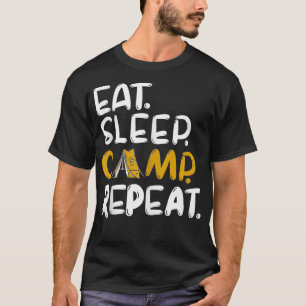 Camiseta Eee Sleep Camp Repetir Gracioso Acampando Lover