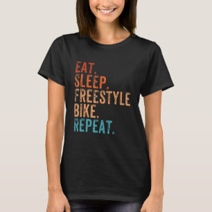 Camiseta Eee Sleep Freestyle Bike Repetir Vintage Funny Bik