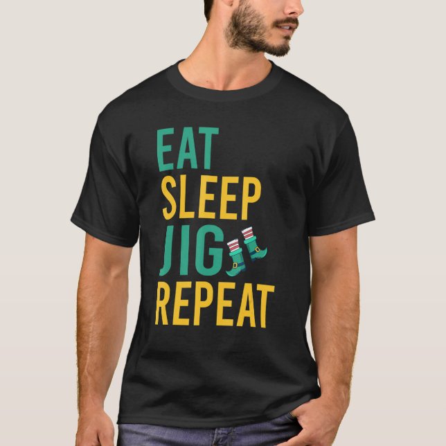 Camiseta Eee Sleep Jig Repetir divertida bailarina irlandes (Anverso)