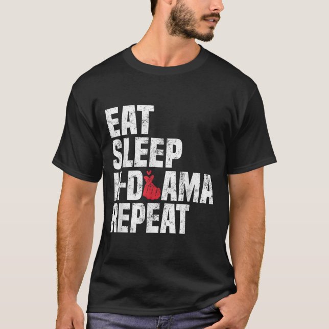 Camiseta Eee Sleep Kdrama Repetir Funny Koreanovela Coreano (Anverso)